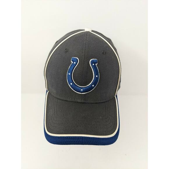 New Era 39Thirty Size Medium-Large Hat Cap Grey & Blue NFL Colts Football - Picture 2 of 11